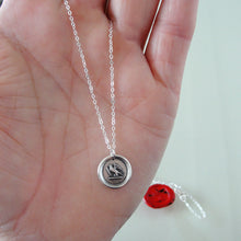 Load image into Gallery viewer, Go Getter - Martlet Mythical Swallow Bird Silver Wax Seal Necklace