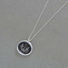 Load image into Gallery viewer, Silver wax seal necklace symbolizing protected strength and success