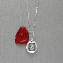 Load image into Gallery viewer, I'm Not Happy If You Are Sad - Silver Heart Wax Seal Necklace