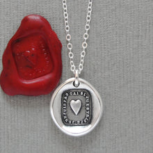 Load image into Gallery viewer, I'm Not Happy If You Are Sad - Silver Heart Wax Seal Necklace