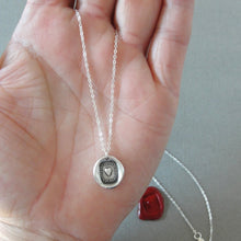 Load image into Gallery viewer, I'm Not Happy If You Are Sad - Silver Heart Wax Seal Necklace