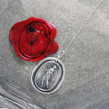 Load image into Gallery viewer, Terpsichore - Silver Wax Seal Necklace - Goddess of Dance Music Song - RQP Studio