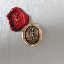 Load image into Gallery viewer, Dance, Music and Song - Terpsichore Wax Seal Pendant - Bronze Dancer Muse Wax Seal Jewelry