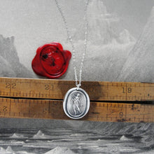 Load image into Gallery viewer, Terpsichore - Silver Wax Seal Necklace - Goddess of Dance Music Song - RQP Studio
