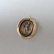 Load image into Gallery viewer, Dance, Music and Song - Terpsichore Wax Seal Pendant - Bronze Dancer Muse Wax Seal Jewelry