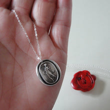 Load image into Gallery viewer, Terpsichore - Silver Wax Seal Necklace - Goddess of Dance Music Song - RQP Studio