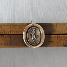 Load image into Gallery viewer, Dance, Music and Song - Terpsichore Wax Seal Pendant - Bronze Dancer Muse Wax Seal Jewelry