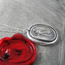 Load image into Gallery viewer, Terpsichore - Silver Wax Seal Necklace - Goddess of Dance Music Song - RQP Studio
