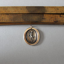 Load image into Gallery viewer, Dance, Music and Song - Terpsichore Wax Seal Pendant - Bronze Dancer Muse Wax Seal Jewelry