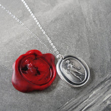 Load image into Gallery viewer, Terpsichore - Silver Wax Seal Necklace - Goddess of Dance Music Song - RQP Studio