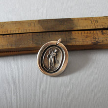Load image into Gallery viewer, Dance, Music and Song - Terpsichore Wax Seal Pendant - Bronze Dancer Muse Wax Seal Jewelry