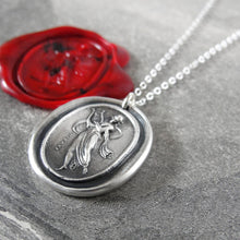 Load image into Gallery viewer, Terpsichore - Silver Wax Seal Necklace - Goddess of Dance Music Song - RQP Studio