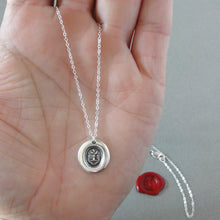 Load image into Gallery viewer, Dangers Delight - Silver Wax Seal Necklace - Scottish Thistle Symbol of Scotland