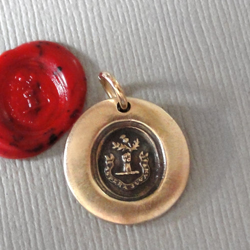 Tiny Thistle Wax Seal Charm - Dangers Delight - Antique Scottish Wax Seal Jewelry
