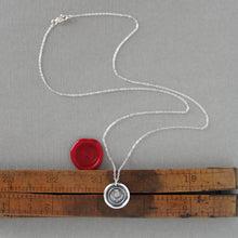 Load image into Gallery viewer, Thistle Wax Seal Necklace In Silver - Scottish heritage emblem jewelry - RQP Studio