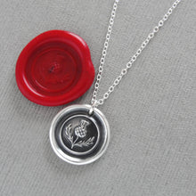Load image into Gallery viewer, Thistle Wax Seal Necklace In Silver - Scottish heritage emblem jewelry - RQP Studio