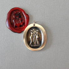 Load image into Gallery viewer, The Three Graces - Wax Seal Pendant Antonio Canova's Charites - Antique Wax Seal Jewelry
