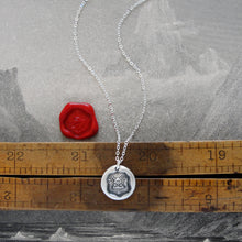 Load image into Gallery viewer, Nothing In Life Is Permanent - Silver Wax Seal Necklace With Leopard Head