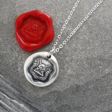 Load image into Gallery viewer, Nothing In Life Is Permanent - Silver Wax Seal Necklace With Leopard Head