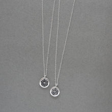 Load image into Gallery viewer, Tiny Silver Butterfly Wax Seal Necklace - Emblem Of The Soul Psyche