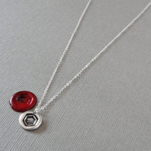 Load image into Gallery viewer, Tiny Silver Butterfly Wax Seal Necklace - Emblem Of The Soul Psyche