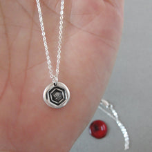 Load image into Gallery viewer, Tiny Silver Butterfly Wax Seal Necklace - Emblem Of The Soul Psyche