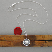 Load image into Gallery viewer, Tit For Tat - Wax Seal Necklace In Silver With Cat And Mouse - Antique Wax Seal Jewelry