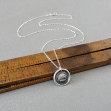 Load image into Gallery viewer, Tit For Tat - Wax Seal Necklace In Silver With Cat And Mouse - Antique Wax Seal Jewelry