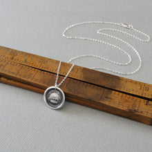 Load image into Gallery viewer, Tit For Tat - Wax Seal Necklace In Silver With Cat And Mouse - Antique Wax Seal Jewelry