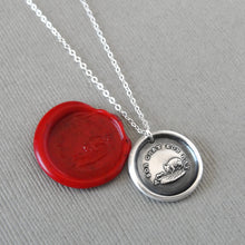 Load image into Gallery viewer, Tit For Tat - Wax Seal Necklace In Silver With Cat And Mouse - Antique Wax Seal Jewelry