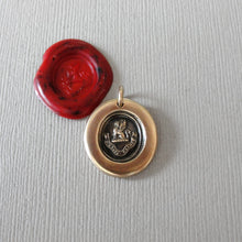 Load image into Gallery viewer, Griffin Wax Seal Pendant - To The Brave Reward - antique wax seal jewelry Strength Courage Boldness