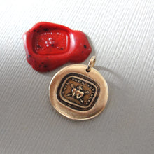 Load image into Gallery viewer, Together Forever - Wax Seal Pendant Love Hearts Antique Bronze Wax Seal Jewelry