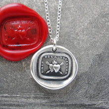 Load image into Gallery viewer, Together Forever - Silver Wax Seal Necklace Love Hearts - RQP Studio