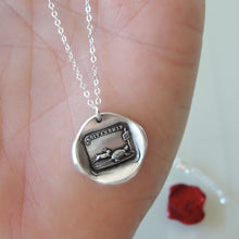 Load image into Gallery viewer, Tortoise And Hare - Silver Wax Seal Necklace Aesop Fable Wax Seal Jewelry - RQP Studio