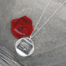 Load image into Gallery viewer, Tortoise And Hare - Silver Wax Seal Necklace Aesop Fable Wax Seal Jewelry - RQP Studio