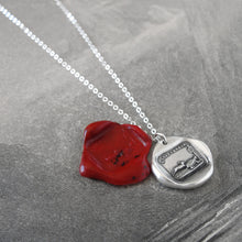 Load image into Gallery viewer, Tortoise And Hare - Silver Wax Seal Necklace Aesop Fable Wax Seal Jewelry - RQP Studio