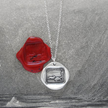 Load image into Gallery viewer, Tortoise And Hare - Silver Wax Seal Necklace Aesop Fable Wax Seal Jewelry - RQP Studio