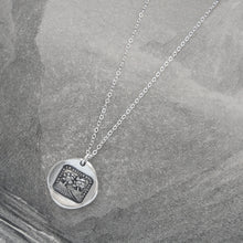 Load image into Gallery viewer, Silver Wax Seal Necklace - In Vain Destiny Separates Us - Antique Wax Seal Jewelry Trees - RQP Studio