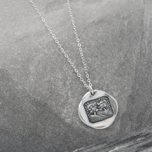 Load image into Gallery viewer, Silver Wax Seal Necklace - In Vain Destiny Separates Us - Antique Wax Seal Jewelry Trees - RQP Studio