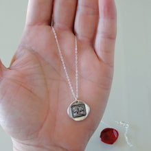 Load image into Gallery viewer, Silver Wax Seal Necklace - In Vain Destiny Separates Us - Antique Wax Seal Jewelry Trees - RQP Studio