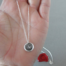 Load image into Gallery viewer, Come What May - Silver Wax Seal Necklace Scottish Motto Rock Solid