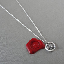 Load image into Gallery viewer, Come What May - Silver Wax Seal Necklace Scottish Motto Rock Solid