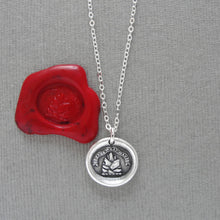 Load image into Gallery viewer, Come What May - Silver Wax Seal Necklace Scottish Motto Rock Solid