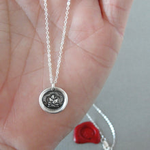 Load image into Gallery viewer, Come What May - Silver Wax Seal Necklace Scottish Motto Rock Solid