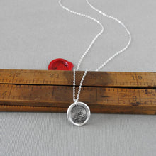 Load image into Gallery viewer, Unbroken Hope - Wax Seal Necklace With Ship In Distress - Antique Silver Wax Seal Jewelry Courage Motto