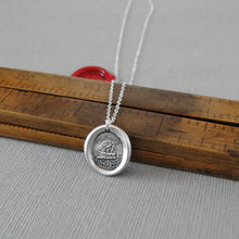 Load image into Gallery viewer, Unbroken Hope - Wax Seal Necklace With Ship In Distress - Antique Silver Wax Seal Jewelry Courage Motto