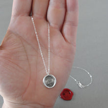 Load image into Gallery viewer, Unbroken Hope - Wax Seal Necklace With Ship In Distress - Antique Silver Wax Seal Jewelry Courage Motto