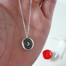 Load image into Gallery viewer, I Trust In The Lord - Silver Unicorn Wax Seal Necklace