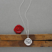 Load image into Gallery viewer, Courage to Fight - Silver Wax Seal Necklace - Antique Warrior Jewelry Without Fear