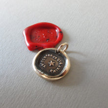 Load image into Gallery viewer, Watch Over The One I Love - Bronze Wax Seal Charm - Antique Star Wax Seal Jewelry Pendant
